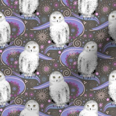 Snowy Owls Razzle Dazzle, Neutral Brown