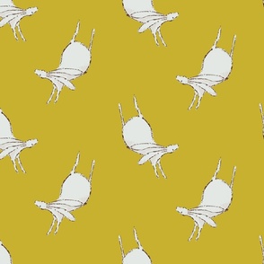 Half-Drop Rabbits in Off White on Goldenrod Yellow (LARGE) B23005R08C