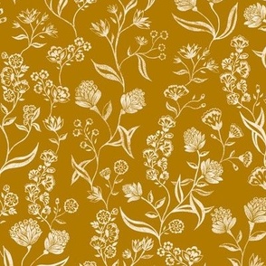 Ingrid Vintage Inspired  floral Marigold Yellow medium