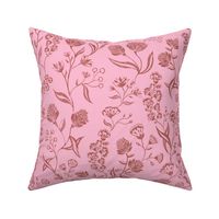 Ingrid Vintage Inspired  floral  Petal Pink Large