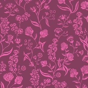 Ingrid Vintage Inspired  floral  Plum Punch Purple medium