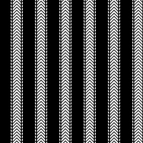 Arrow Ticking Stripe - White Black