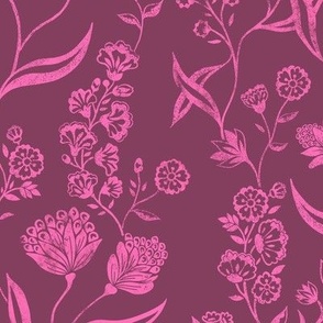 Ingrid Vintage Inspired  floral  Plum Punch purple LARGE
