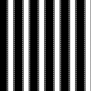 Dash Ticking Stripe - White Black