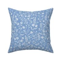 Ingrid Vintage Inspired  floral Powder light blue Medium