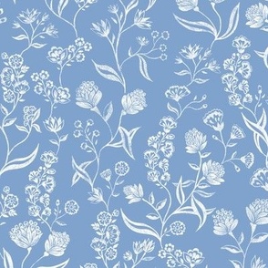 Ingrid Vintage Inspired  floral Powder light blue Medium