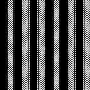 Double Arrow Ticking Stripe - White Black