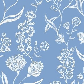 Ingrid Vintage Inspired  floral Powder light blue Large