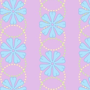 Daisies and Dots in Pastel Stripes