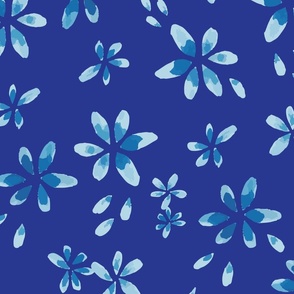 Ocean blue floral- large