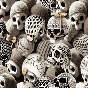 pile of skulls, bitcoin, surrealism