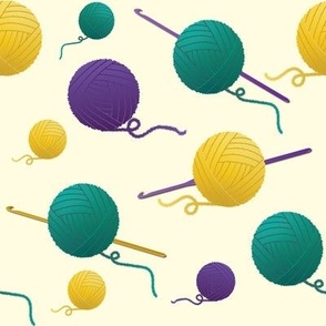 Crochet hooks and yarns pattern