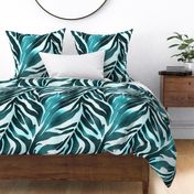 Safari Style Elegant And Fashionable Animal Print Pattern In Bright Turquoise Teal