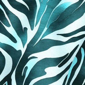 Safari Style Elegant And Fashionable Animal Print Pattern In Bright Turquoise Teal