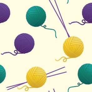 Knitting needles and yarn pattern