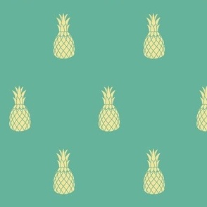 Minimalist pineapples teal green pattern
