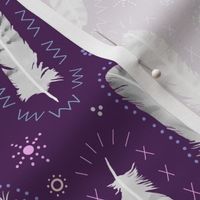 Dazzling Snowy Owl Feathers, Purple