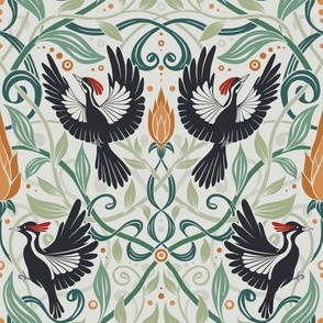 Pattern with Ivory-billed woodpeckers