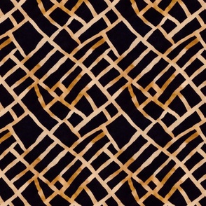 African Inspired Mudcloth Pattern Brown Black Smaller Scale