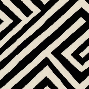 African Inspired Mudcloth Pattern Black And Ivory