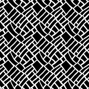 African Inspired Mudcloth Pattern Simple Black And White Smaller Scale