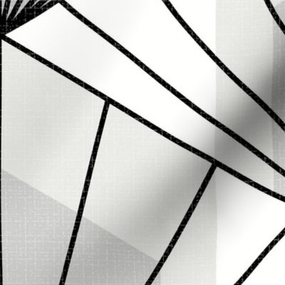 Hex Deco Sunrise XL 24 wallpaper scale in custom monochrome black and white by Pippa Shaw