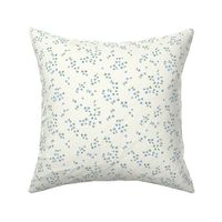 Meadow in Full Bloom – Baby Blue on Cream || Non-Directional Scattered Ditsy Flowers | Small/Tiny