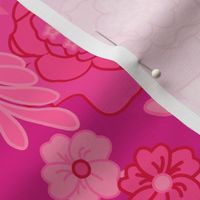 Geisha Japanese Flower - Geisha Barbie Life - Magenta Background