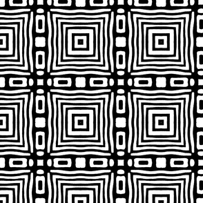 Black And White Organic Shapes Tribal Mudcloth Pattern III Smaller Scale