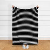 Black And White Stripe Pattern Horizontal Smaller Scale