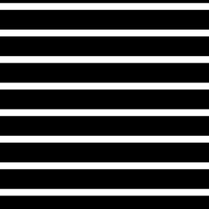 Black And White Stripe Pattern Horizontal Smaller Scale