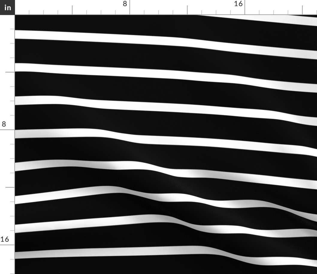 Black And White Stripe Pattern Horizontal Smaller Scale