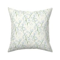 Dreamy Bluebell Flower Meadow Outline - Baby Blue on Cream Whimsical Spring