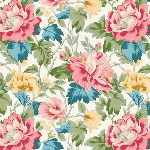 Retro 80's Floral Wallpaper