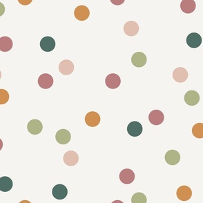 Muted rainbow dots- large