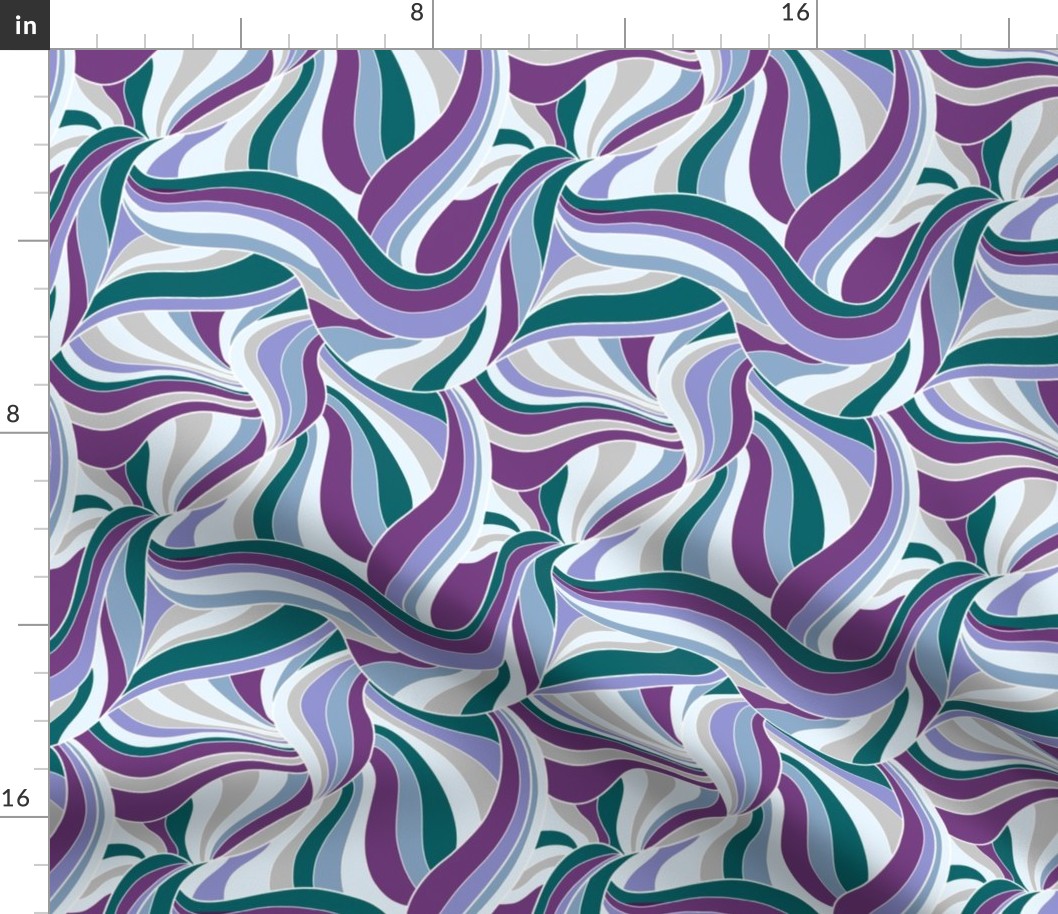 Razzle Dazzle Swirl, Purple and Teal