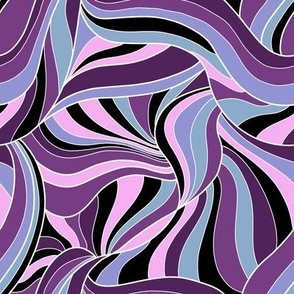 Razzle Dazzle Swirl, Purple and Black