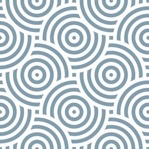 Blue and white overlapping circles modern pattern