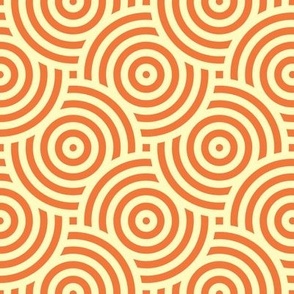 Orange and cream overlapping circles pattern pattern