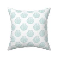 block print shells - blue