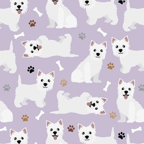 Westie Dogs West Highland White Terrier Purple