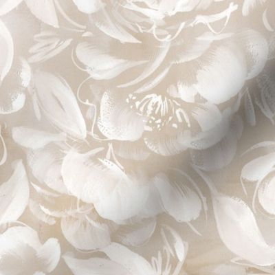 White watercolor wedding peonies on sand background