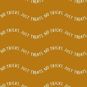 No Tricks Just Treats - Burnt Orange || Wavy Lines Halloween Design