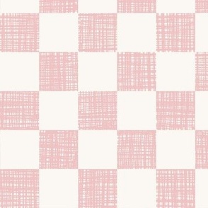 Blush Textured Checker | Large | Pink and Off-White Checkerboard | Textured Checker