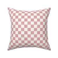 Rose Textured Checker | Medium | Red and Cream Checkerboard | Textured Checker