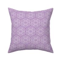 Purple Hexagon Floral Mock Lace on White Small Scale 