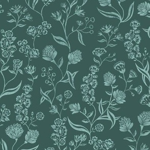 Ingrid vintage floral-inspired in Webster Green & Sage Medium