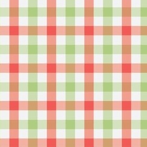 mini 1.5x1.5in christmas plaid - light red and green