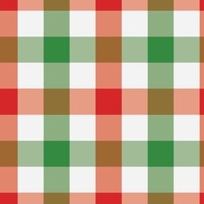 small 3x3in christmas gingham - red and green
