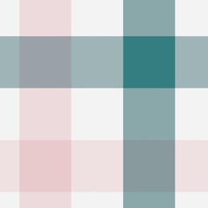 XL 12x12in gingham- pink and teal